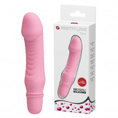 Vibrator Pretty Love Stev, 10 Moduri Vibratii, Silicon, Roz Deschis, 13.5 cm