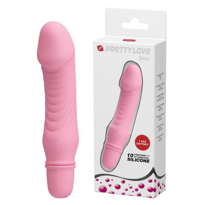 Vibrator Pretty Love Stev, 10 Moduri Vibratii, Silicon, Roz Deschis, 13.5 cm foto