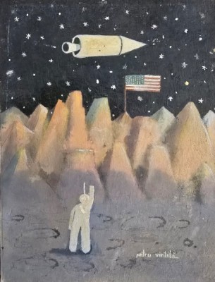 Tablou Petru Vintila - Visul astronautului (pictura) foto