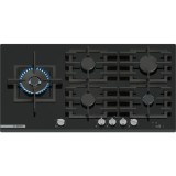 Plita pe gaz Bosch PRS9A6H40, 5 zone de gatit, Tehnologie FlameSelect, Touch control, Home Connect, Quartz, Negru