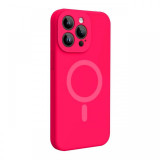 Lemontti Husa Liquid Silicon MagCharge iPhone 15 Pro Roz Neon (protectie 360&deg;, material fin, captusit cu microfibra)