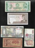 Set 5 bancnote de prin lume adunate (cele din imagini) #377, Asia