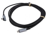 Cablu USB 2.0 USB-C Unghi 3m Negru 100W