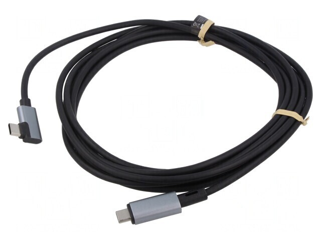 Cablu USB 2.0 USB-C Unghi 3m Negru 100W