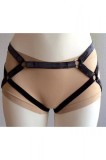 Chilot Ham Benzi Elastice Negru Ajustabil Inele Argintii S-L Lenjerie Sexy Fitness