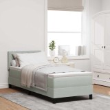 vidaXL Pat cu arcuri cu saltea Gri deschis 80 x 200 cm Catifea 3339200