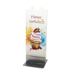 Lumanare plata pictata Happy Birthday Cupcake Flatyz