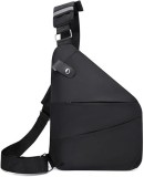 Borseta transversala, geanta de umar, sport pentru alergari, drumeti, calatori, camping, negru, rezistenta la apa, 30 cm lungime, 24 cm latimea, Negru