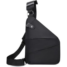 Borseta transversala, geanta de umar, sport pentru alergari, drumeti, calatori, camping, negru, rezistenta la apa, 30 cm lungime, 24 cm latimea, Negru