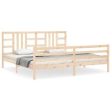 Cumpara ieftin Cadru pat cu tablie 200x200 cm, lemn masiv de pin