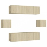 Cumpara ieftin Set de dulapuri TV, 6 piese, stejar sonoma, PAL