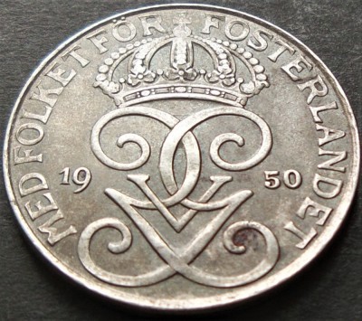 Moneda istorica 5 ORE - SUEDIA, anul 1950 *cod 3203 = excelenta foto