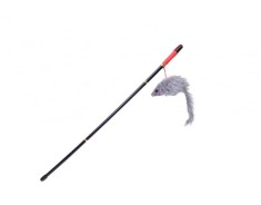Jucarie stick cu soarece de plus pentru pisici, 47 cm