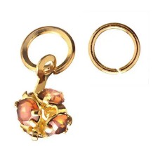 Piercing Decorativ &icirc;n Formă de Bilă de Culoare Aurie cu Strasuri Maro