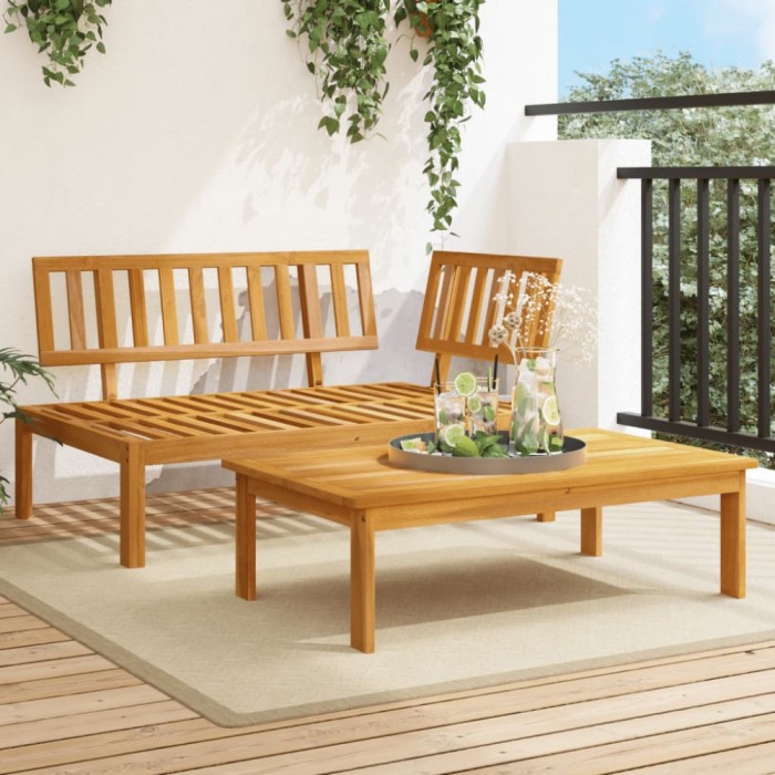 vidaXL Set canapea din paleți de grădină, 2 piese, lemn masiv acacia 365848