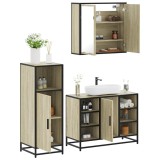 vidaXL Set mobilier de baie, 3 piese, stejar sonoma, lemn prelucrat 3300971
