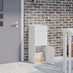 vidaXL Cutie pentru colet Alb 41 x 38 x 103 cm Oțel