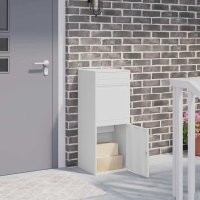vidaXL Cutie pentru colet Alb 41 x 38 x 103 cm Oțel 874934 foto
