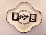 Tavita de fier emailat veche vintage reclama la FALDA, 16.5x14.5x1cm