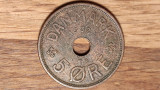 Danemarca - moneda de colectie mare din bronz - 5 ore 1937 - impecabila !, Europa