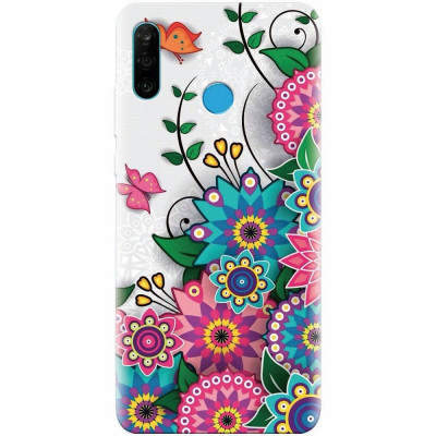 Husa silicon pentru Huawei P30 Lite, Mandala Flowers foto