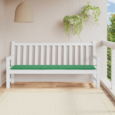 vidaXL Pernă de bancă de grădină, verde, 200x50x3 cm, textil oxford foto