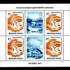 UNGARIA 1973 - 1974 CONFERINTA HELSINKI 3 COLITE NESTAMPILATE COTA 22 EURO