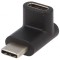 Adaptor USB 3.0 la USB C Unghi Negru