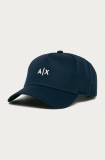 Armani Exchange șapcă culoarea albastru marin, cu imprimeu