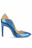 Pantofi Mihai Albu din piele metalizata Blue Punctulata, 35 - 40, Albastru