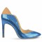 Pantofi Mihai Albu din piele metalizata Blue Punctulata