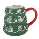 Cumpara ieftin Cana Craciun ceramica multicolora 13x10x8 cm / 300 ml