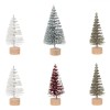 Brazi Decorativi Crăciun, Fără Brand, 7cm, Glitter Alb Argintiu și Roșu, Set 6 Bucăți, Oem