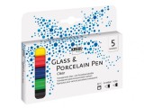 Markere pentru sticla si portelan cu varf mediu Clear Kreul, 4 culori set