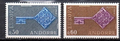 ANDORRA-Franta 1968, EUROPA CEPT, serie neuzata, MNH foto