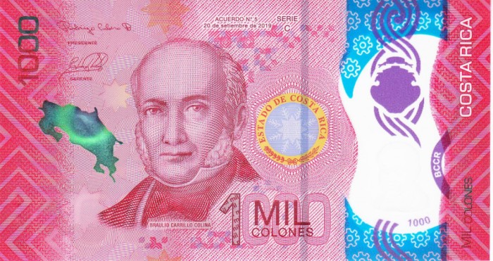 Bancnota Costa Rica 1.000 Colones 2019 - PNew UNC ( polimer - vezi decriere )