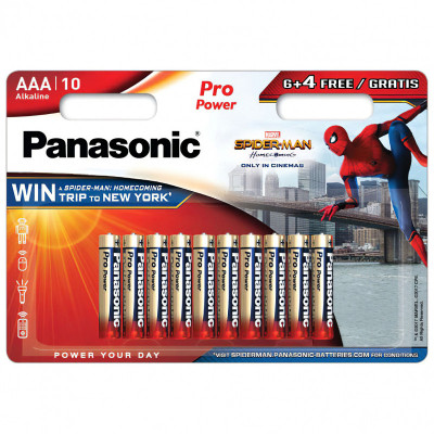 Baterie Panasonic Pro POWER, AAA / LR3 / 1.5V, Set 10 bucati (6 + 4 gratis), Alcalina foto