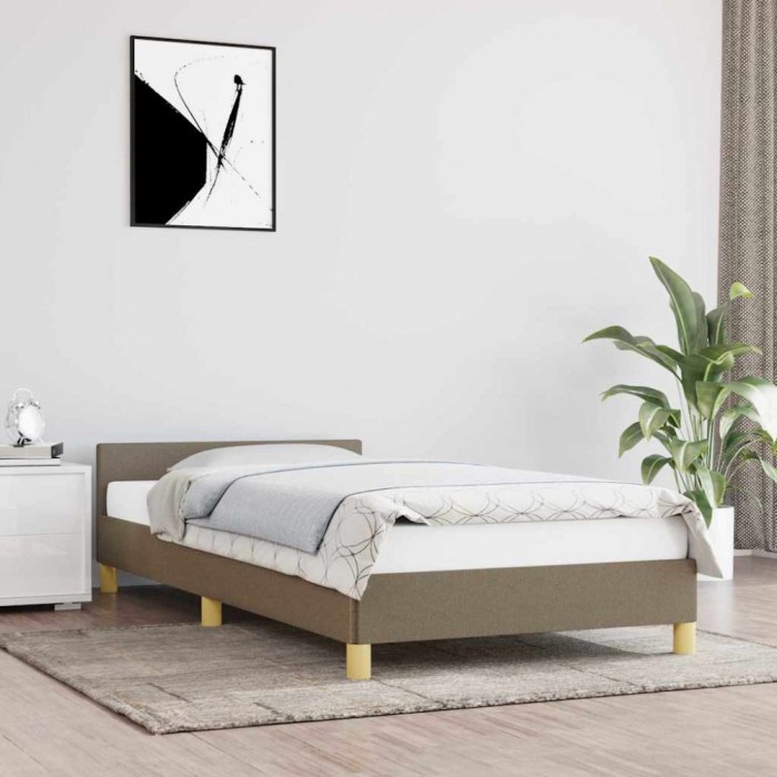 vidaXL Cadru de pat fără saltea, gri taupe, 100x200 cm, textil 347395