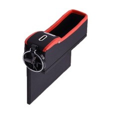 Cutie Organizatoare Scaun Auto Techstar&reg;, Cusatura din Piele, Cusatura Rosie, Depozitare Obiecte, Stanga