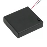 Suport Baterii 4xAA cu Capac, Intrerupator si Fire 12cm - Ideal Proiecte Electronice