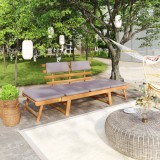 Gossi banca de gradina cu perne 2-in-1, 190 cm, lemn masiv de acacia
