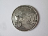 Rară! Germania medalie aniversara argint 1000 orasul Birkenfeld 650 ani 1332-1982.diametrul:35 mm,greutate:14,85 grame, Europa