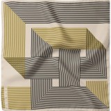 Cumpara ieftin Batic Matase Naturala Greek Geometrical Ecru 90x90cm Italia Esarfa Dama Eleganta