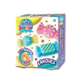 Kit creativ DIY Creeaza propriul Squish cu accesorii incluse, model bomboane, +6 ani