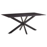 Cumpara ieftin Masa Bethan imitatie de piatra ciment gri - picior metal negru 180x90x75cm