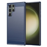 Husa Samsung Galaxy S23 Ultra Techsuit Carbon Silicone, albastru