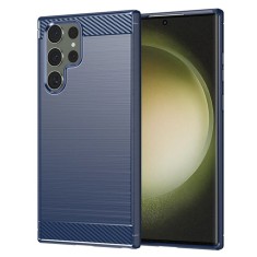 Husa Samsung Galaxy S23 Ultra Techsuit Carbon Silicone, albastru foto