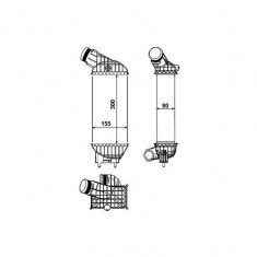 Intercooler Citroen C4, 06.2009-, motor 2.0 HDI 110kw, diesel, cu/fara AC, aluminiu brazat/plastic, 300x155x80 mm,
