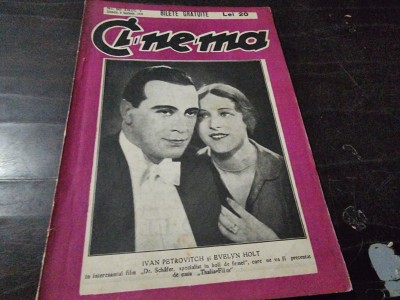 CINEMA - REVISTA INDEPENDENTA SI IMPARTIALA A PRODUCTIILOR CINEGRAFICE , ANUL V, NR.90/8 SEPTEMBRIE1928 foto