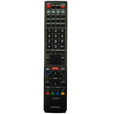 Telecomanda pentru LCD/LED Sharp GB005WJSA cu Netflix, neagra cu functiile telecomenzii originale foto